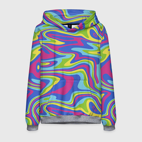 Мужская толстовка Разноцветная абстракция волны / 3D-Меланж – фото 1