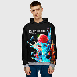 Толстовка-худи мужская Все дуреют с этого десерта, цвет: 3D-меланж — фото 2