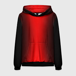 Толстовка-худи мужская Чёрно-красный градиент по центру, цвет: 3D-черный