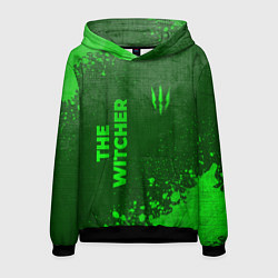 Толстовка-худи мужская The Witcher - green gradient вертикально, цвет: 3D-черный