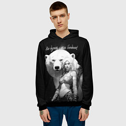 Толстовка-худи мужская Все дуреют с этих блондинок, цвет: 3D-черный — фото 2