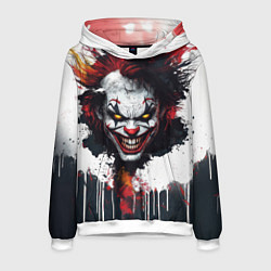 Толстовка-худи мужская Голова Джокера бело-черный стиль, цвет: 3D-белый
