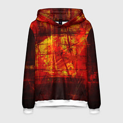 Толстовка-худи мужская Абстракция - red grunge tear, цвет: 3D-белый