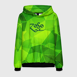 Толстовка-худи мужская Led Zeppelin green poly, цвет: 3D-черный