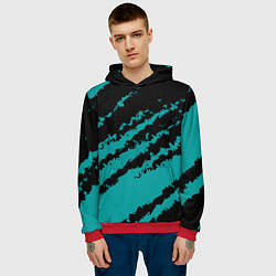 Толстовка-худи мужская The color is black and light blue, цвет: 3D-красный — фото 2