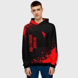Толстовка-худи мужская Hollywood Undead - red gradient вертикально, цвет: 3D-черный — фото 2
