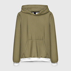 Толстовка-худи мужская Геометричный узор ёлочка, цвет: 3D-белый