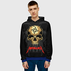 Толстовка-худи мужская Metallica - skull with fangs, цвет: 3D-синий — фото 2
