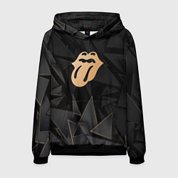Толстовка-худи мужская Rolling Stones golden poly, цвет: 3D-черный