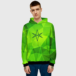 Толстовка-худи мужская Bring Me the Horizon green poly, цвет: 3D-черный — фото 2