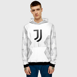 Толстовка-худи мужская Juventus white poly, цвет: 3D-черный — фото 2