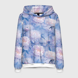 Толстовка-худи мужская Цветы в туманности, цвет: 3D-белый