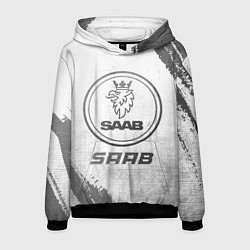 Толстовка-худи мужская Saab - white gradient, цвет: 3D-черный