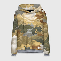 Толстовка-худи мужская Золотистый камуфляж, цвет: 3D-меланж