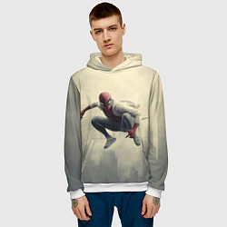 Толстовка-худи мужская Человек паук в прыжке, цвет: 3D-белый — фото 2