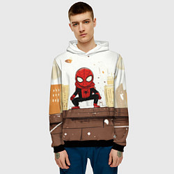 Толстовка-худи мужская Мини человек-паук, цвет: 3D-черный — фото 2