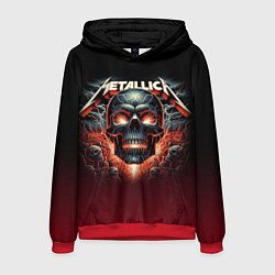 Толстовка-худи мужская Metallica - fire skull, цвет: 3D-красный