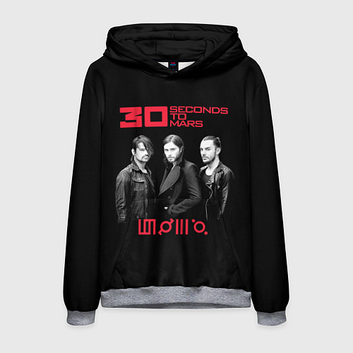 Мужская толстовка 30 Seconds to Mars poster / 3D-Меланж – фото 1