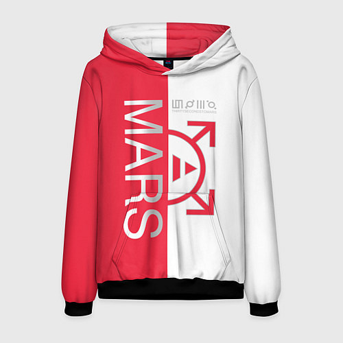 Мужская толстовка 30 Seconds to Mars poster / 3D-Черный – фото 1