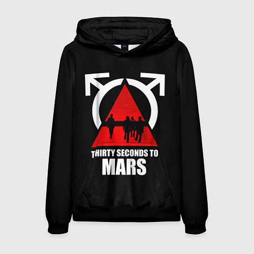 Мужская толстовка 30 Seconds to Mars - poster / 3D-Черный – фото 1