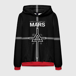 Толстовка-худи мужская 30 Seconds to Mars - poster, цвет: 3D-красный