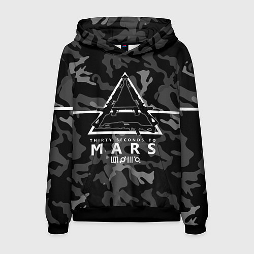 Мужская толстовка 30 Seconds to Mars - poster / 3D-Черный – фото 1