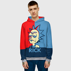 Толстовка-худи мужская Rick pop art, цвет: 3D-меланж — фото 2