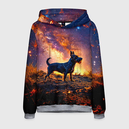 Мужская толстовка Скотч-терьер в космосе / 3D-Меланж – фото 1