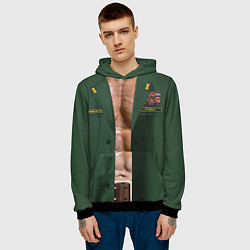 Толстовка-худи мужская Форма вооруженных сил РФ с прессом, цвет: 3D-черный — фото 2