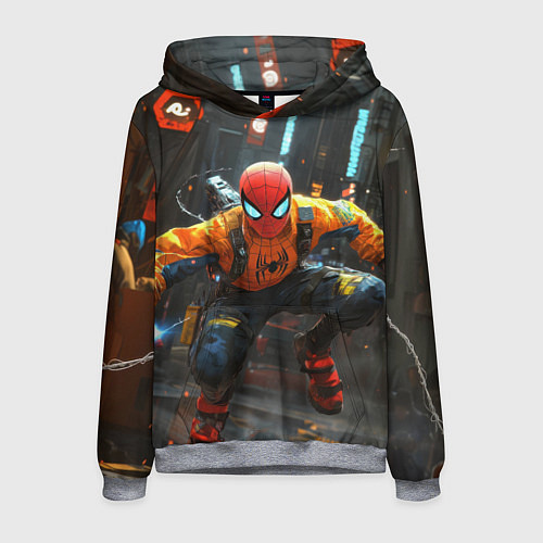 Мужская толстовка Человек паук бежит / 3D-Меланж – фото 1