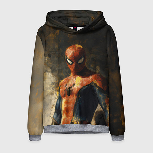 Мужская толстовка Человек-паук портрет / 3D-Меланж – фото 1