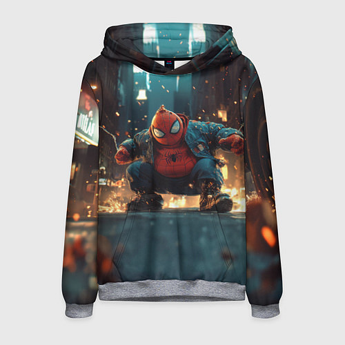 Мужская толстовка Толстый человек-паук / 3D-Меланж – фото 1