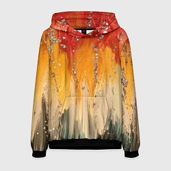 Толстовка-худи мужская Красочная текстура с блестяшками, цвет: 3D-черный