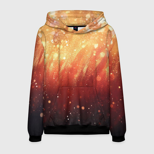 Мужская толстовка Желто-красная текстура блестящая / 3D-Черный – фото 1