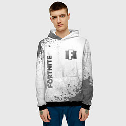 Толстовка-худи мужская Fortnite - white gradient вертикально, цвет: 3D-черный — фото 2