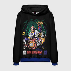 Толстовка-худи мужская Earth worm Jim - super retro gaming, цвет: 3D-синий