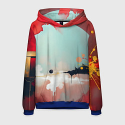 Толстовка-худи мужская Сюрреалистичная абстракция, цвет: 3D-синий