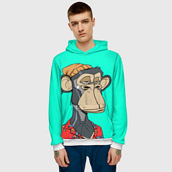 Толстовка-худи мужская NFT ape steel, цвет: 3D-белый — фото 2