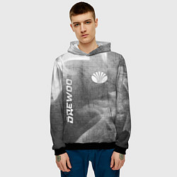 Толстовка-худи мужская Daewoo - grey gradient вертикально, цвет: 3D-черный — фото 2
