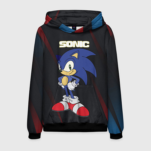 Мужская толстовка Sonic / 3D-Черный – фото 1