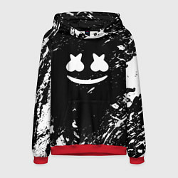 Толстовка-худи мужская Marshmello брызги красок, цвет: 3D-красный