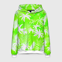 Толстовка-худи мужская Кислотные тропики, цвет: 3D-белый