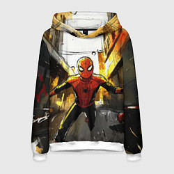 Толстовка-худи мужская Бегущий человек - паук, цвет: 3D-белый