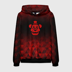 Толстовка-худи мужская FNAF red poly, цвет: 3D-черный