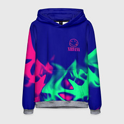 Толстовка-худи мужская Nirvana fire neon, цвет: 3D-меланж