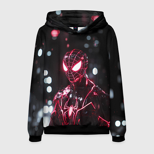 Мужская толстовка Человек-паук в красно-черном костюме / 3D-Черный – фото 1