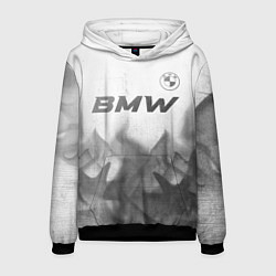 Толстовка-худи мужская BMW - white gradient посередине, цвет: 3D-черный