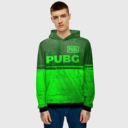 Толстовка-худи мужская PUBG - green gradient посередине, цвет: 3D-черный — фото 2