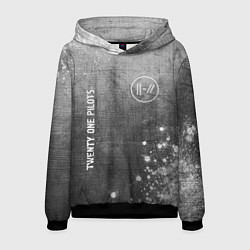 Толстовка-худи мужская Twenty One Pilots - grey gradient вертикально, цвет: 3D-черный