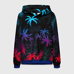Толстовка-худи мужская Тропики градиент, цвет: 3D-синий